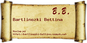 Bartlinszki Bettina névjegykártya